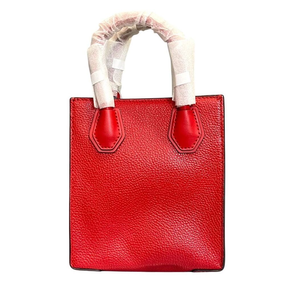 Michael Kors Mercer XS Red Pebbled Leather Crossbody Bag Designer Gift - Picture 3 of 7